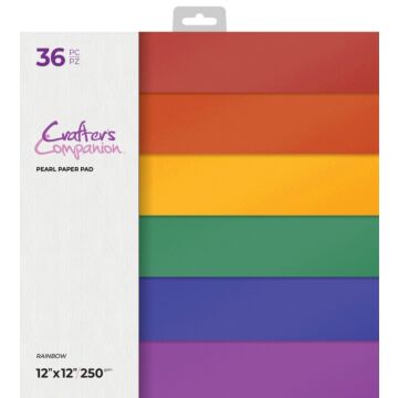 Crafter's Companion 12X12 Pearl Paper Pad, Rainbow