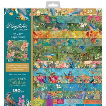 Crafter's Companion Nature's Garden 12X12 Paper Pad, Kingfisher