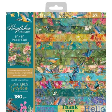 Crafter's Companion Nature's Garden 6X6 Paper Pad, Kingfisher