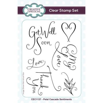 Creative Expressions Petal Cascade Sentiments 4 in x 6 in Clear Stamp Set