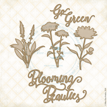 Blue Fern Studios - Glory of the Garden - Chipboard Set #2 - Blooming Beauties