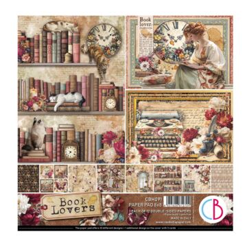 Ciao Bella 8X8 Paper Pad, Book Lovers