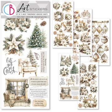 Ciao Bella Art Stickers Uncut Transparent Adhesive Sheets, Winter Season