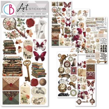 Ciao Bella Art Stickers Uncut Transparent Adhesive Sheets, Book Lover