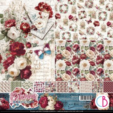 Ciao Bella Bohemian Burgundy 12X12 Patterns Pad