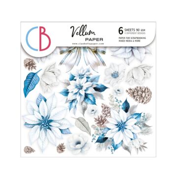 Ciao Bella 6X6 Fussy Cut Vellum Paper Pack, Elegance of Blue
