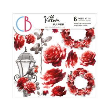 Ciao Bella 6X6 Fussy Cut Vellum Paper Pack, Paris Je t'aime