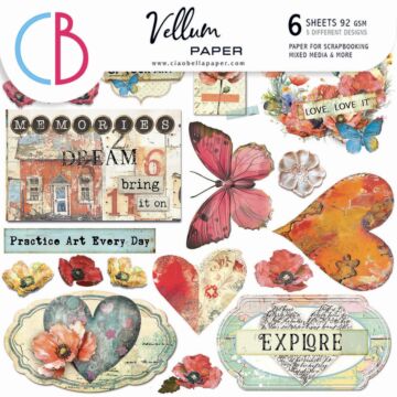Ciao Bella 6X6 Fussy Cut Vellum Paper Pack, Majestic Dream