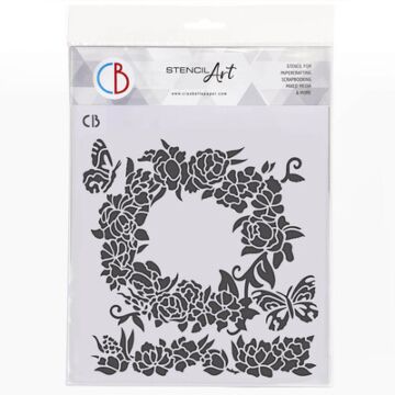 Ciao Bella Texture Stencil, Roses Wreath