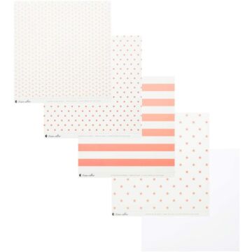 Teresa Collins Paper Collection 12"X12" Clear With Pink