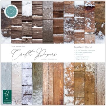 Craft Consortium 12X12 Essential Craft Papers Pad, Frosted Wood