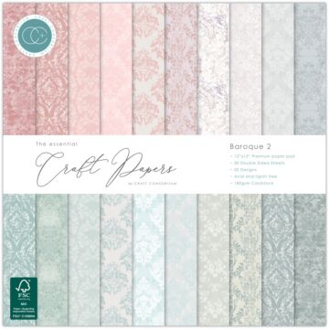 Craft Consortium Essential Craft Papers Baroque 2 12x12 Paper Pad