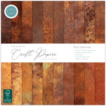 Craft Consortium Essential Craft Papers Rust Textures 12x12 Paper Pad