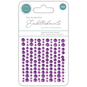 Craft Consortium The Essential Embellishments Adhesive Dew Drops, Purple