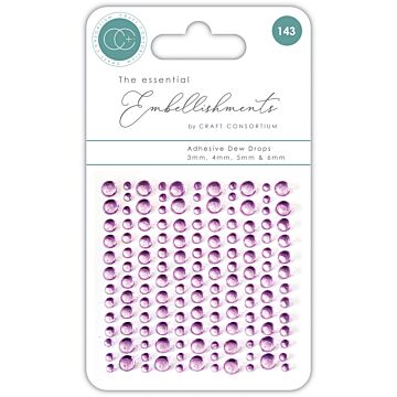 Craft Consortium The Essential Embellishments Adhesive Dew Drops, Lilac