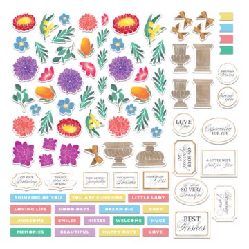 Couture Creations Ephemera, Diecut Ephemera - Homely Florals - 90pc