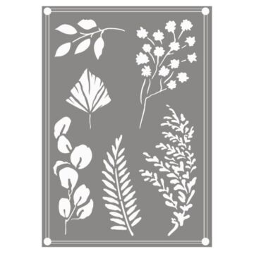 Couture Creations Stencil, Earthy Delights - Mixed Leaves 2