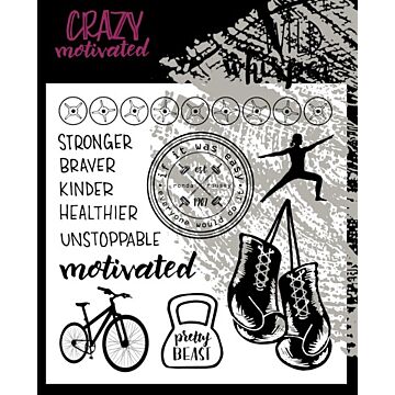 Wild Whisper CRAZY MOTIVATED - 4x4 STAMP SET