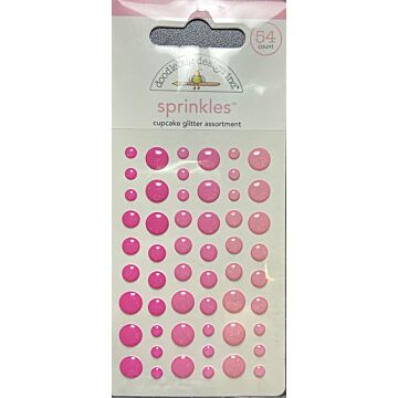 Doodlebug Design - Stickers - Glitter Sprinkles - Self Adhesive Enamel Dots - Cupcake