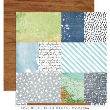 Cocoa Vanilla Studio 12X12 Patterned Paper, Boys Rule - Fun & Games