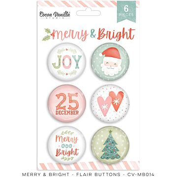 Cocoa Vanilla Studio Flair Buttons, Merry & Bright