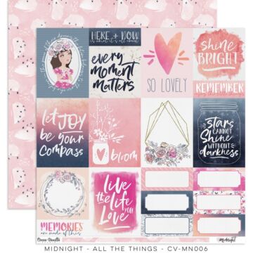 Cocoa Vanilla Studio 12X12 Patterned Paper, Midnight - All The Things