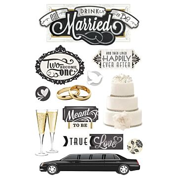 Paper House Eat, Drink & Be Married 3D Stickers