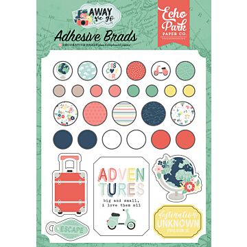Echo Park Adhesive Brads, Away We Go