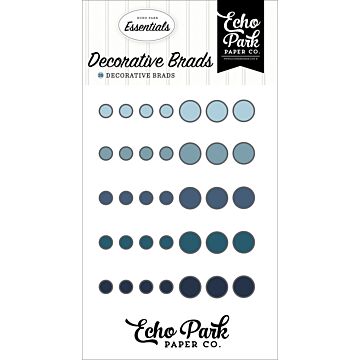 Echo Park Decorative Brads, Blue Essentials