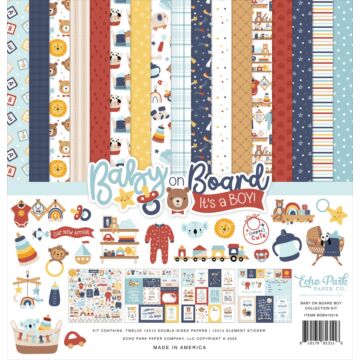 Echo Park 12X12 Collection Kit, Baby on Board Boy