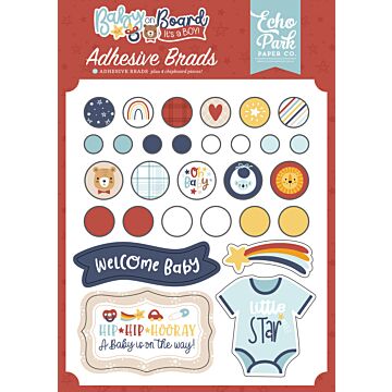 Echo Park Adhesive Brads, Baby on Board Boy