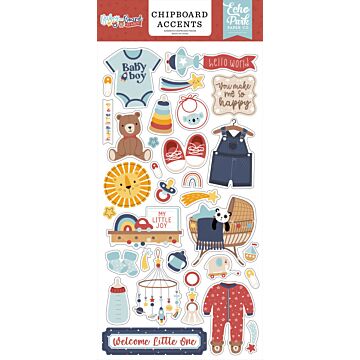Echo Park Chipboard Accents, Baby on Board Boy