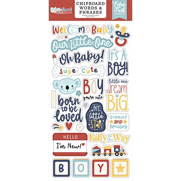 Echo Park Chipboard Words & Phrases, Baby on Board Boy