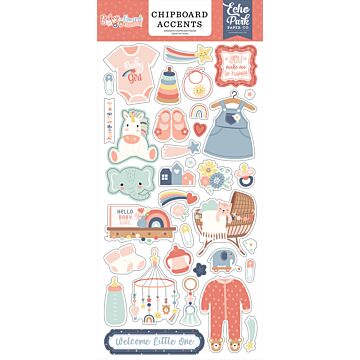Echo Park Chipboard Accents, Baby on Board Girl