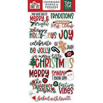 Echo Park Chipboard Words & Phrases, Baking Spirits Bright