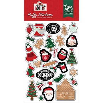 Echo Park Puffy Stickers, Baking Spirits Bright