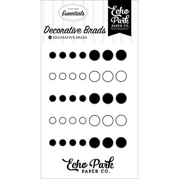 Echo Park Decorative Brads, Black and White Essentials