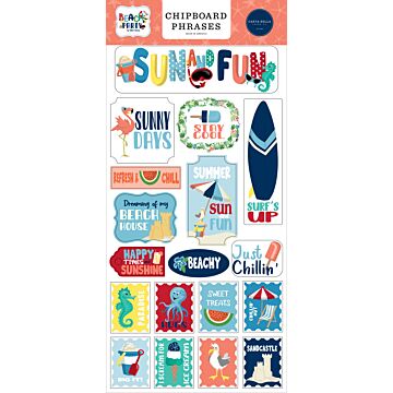 Carta Bella Chipboard Phrases, Beach Party