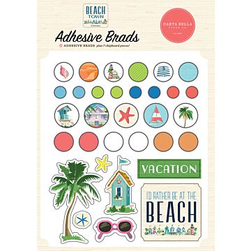 Echo Park Adhesive Brads, Beach Town