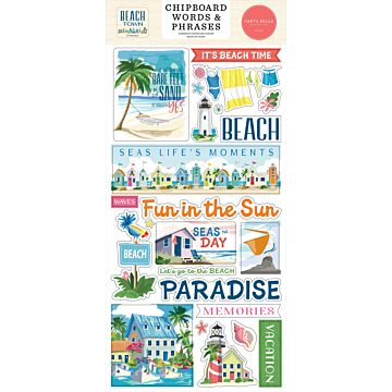 Echo Park Chipboard Words & Phrases, Beach Town