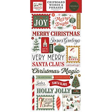 Echo Park Chipboard Words & Phrases, Christmas Village