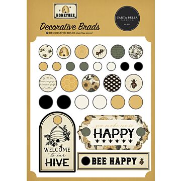 Echo Park Decorative Brads, Honey Bee