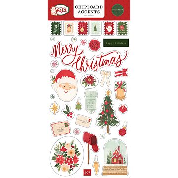 Carta Bella Chipboard Accents, Letters to Santa