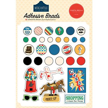 Echo Park Adhesive Brads, Mercantile