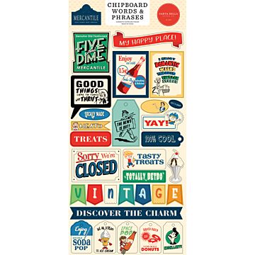 Echo Park Chipboard Words & Phrases, Mercantile