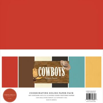 Echo Park 12X12 Solids Kit, Cowboys