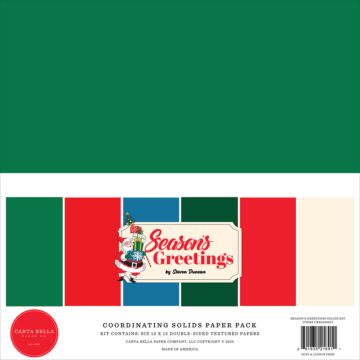 Carta Bella 12X12 Solids Kit, Season's Greetings