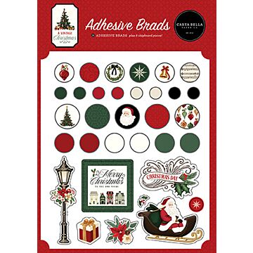 Echo Park Adhesive Brads, A Vintage Christmas