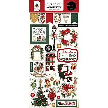 Echo Park Chipboard Accents, A Vintage Christmas
