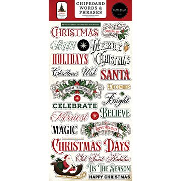 Echo Park Chipboard Words & Phrases, A Vintage Christmas